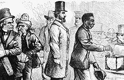 Freed slaves voting in the 1868 election