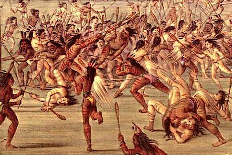 A violent ballgame similar to lacrosse was played by the traditional Cherokee.