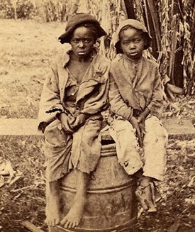 Photograph of two slave children, North Carolina