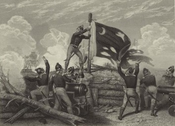 Fort Sullivan, Raising the Flag