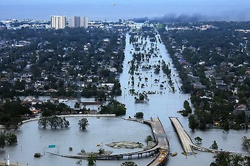 New Orleans lies flooded after Hurricane Katrina.