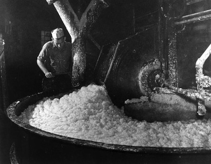 Raw pulp from a paper mill in Florida, 1947.