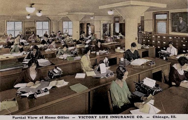 Women working in an insurance office, 1920s
