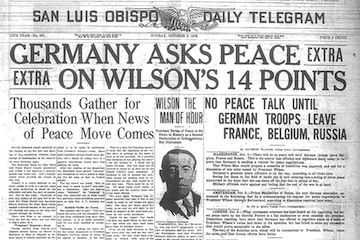 Newspaper headline from 1918