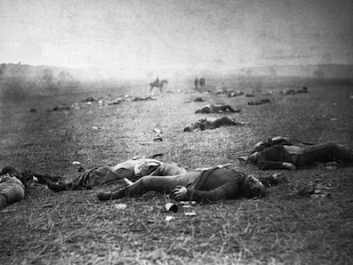 Dead soldiers after the Battle of Gettysburg